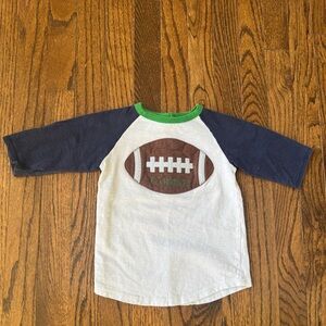 Mudpie boys Connor football shirt size large 4T 5T brown blue green white